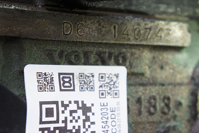 Номер двигателя и фотография площадки Volvo D6A210 + 6МКПП